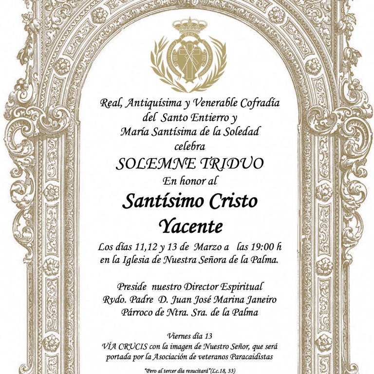 Cartel del Triduo del Cristo 2020