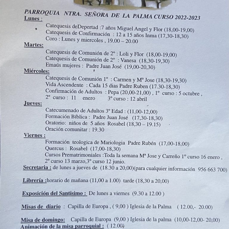 INFORMACION PARROQUIAL